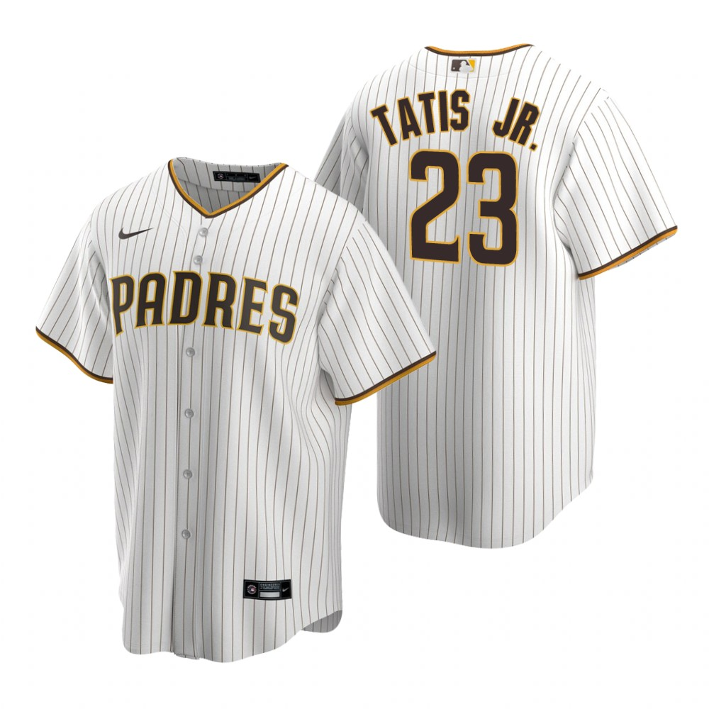 Men's San Diego Padres Fernando Tatis Jr. White Brown Replica Home Jersey